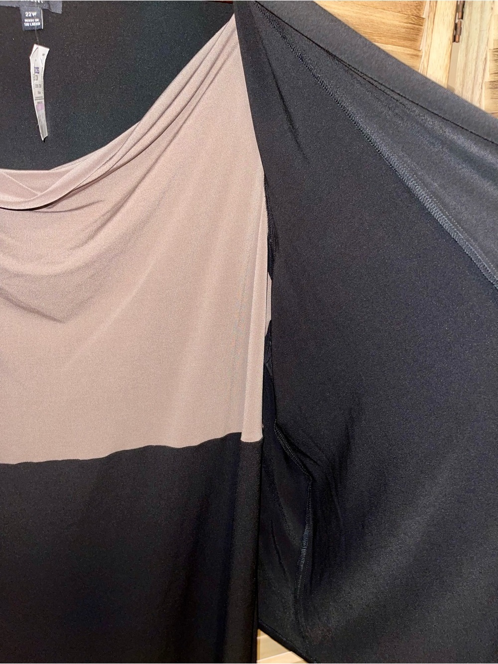 Connected Apparel NWT Layered Dress Size 22W Faux Two-Piece Cowl Neck Plus Size - Picture 3 of 7